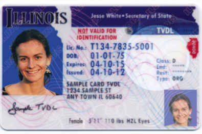 illinois drivers license blood type rh factor